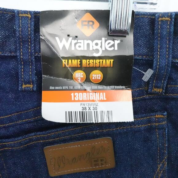 Wrangler FR Jeans Mens 38x30 Blue Flame Resistant Workwear 13MWZ HRC2 2112 Denim - Picture 12 of 15